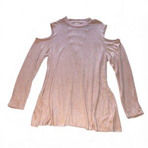 Lisa Rinna Collection Light Pink Cold Shoulder Top